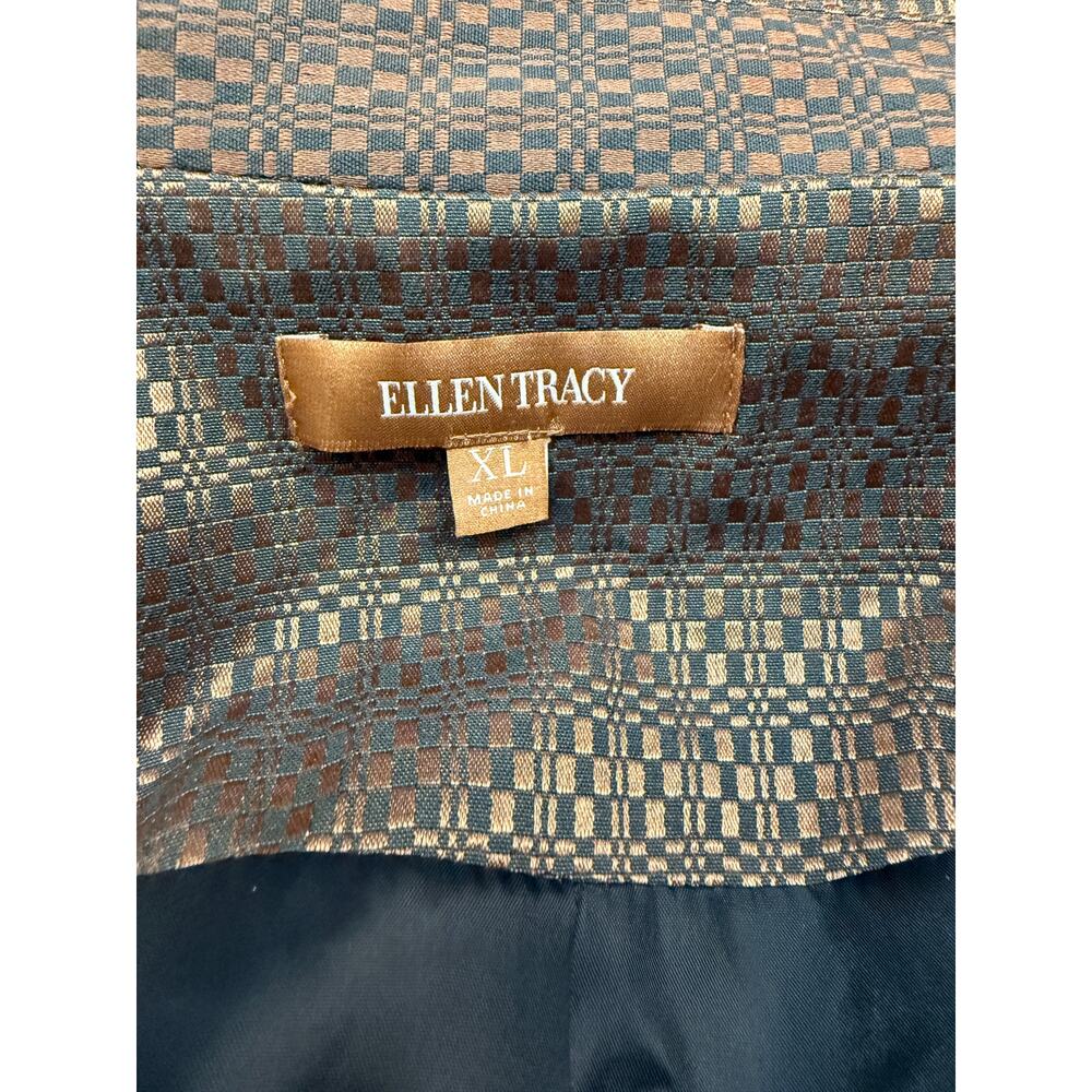 Ellen Tracy women XL double breast tweed mid length coat belted - Picture 5 of 5